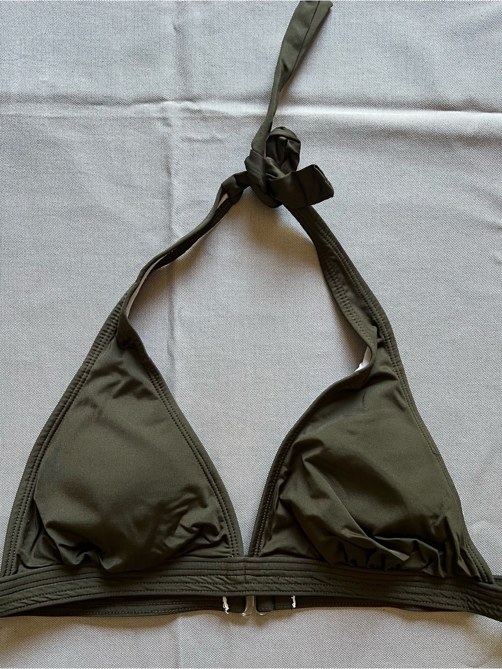 Women's Olive Green Halter Triangle Swim Top